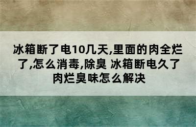 冰箱断了电10几天,里面的肉全烂了,怎么消毒,除臭 冰箱断电久了肉烂臭味怎么解决